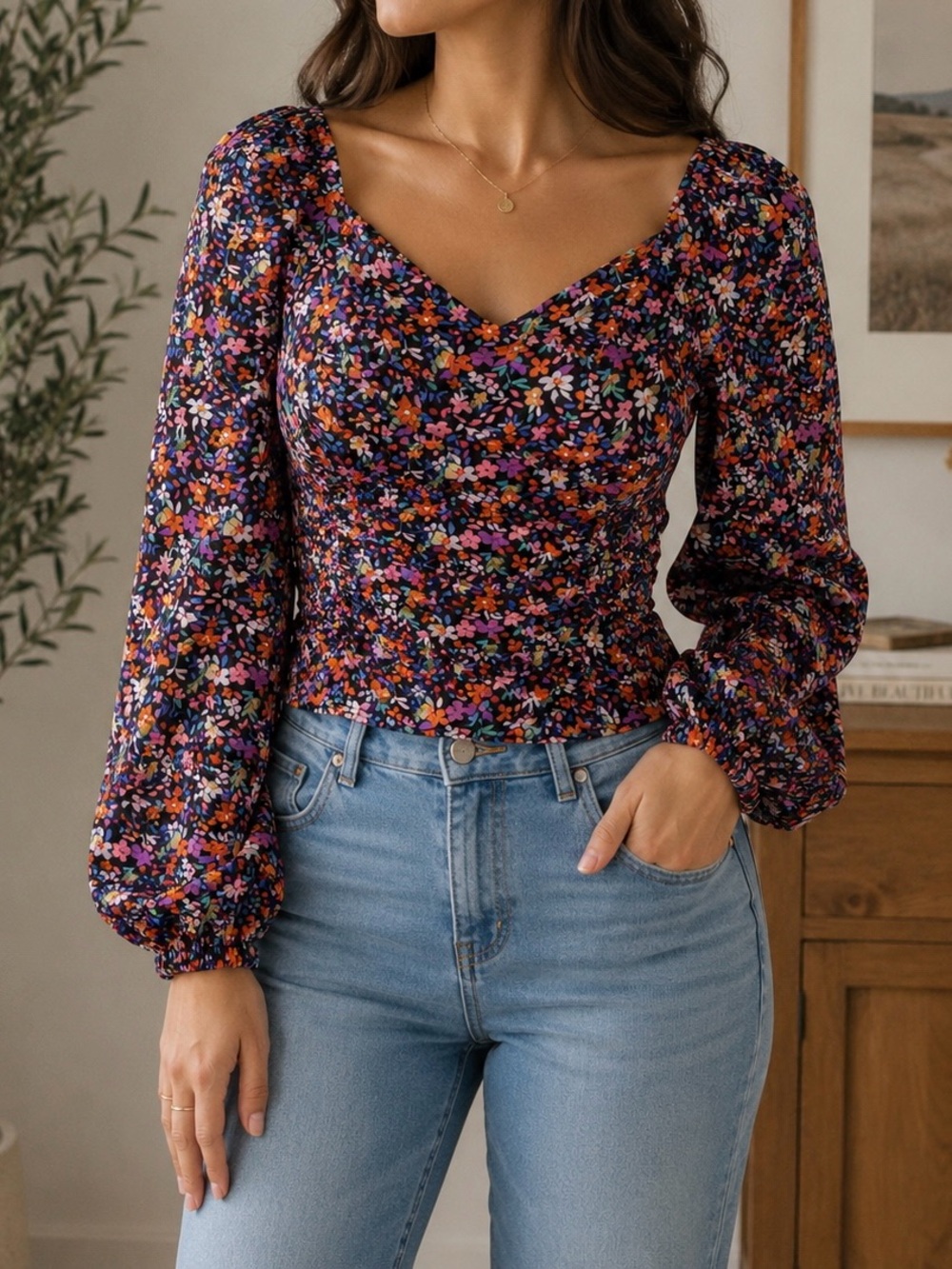 Floral Women's Top - Multicolor